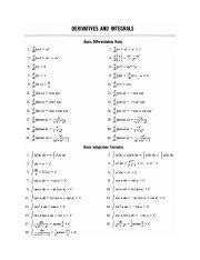 Derivatives And Integrals Chart 2 Docx Course Hero