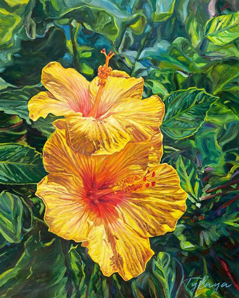 Hibiscus Oil Painting