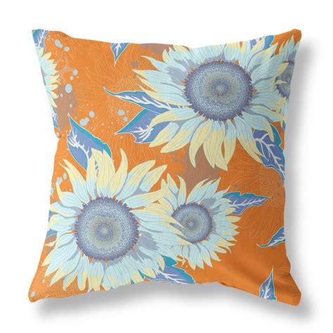 Homeroots 28 Inch X 28 Inch Red And Yellow Broadcloth Floral Throw Pillow In The Throw Pillows