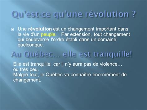 Les années 60 au Québec tout change Une révolution est un