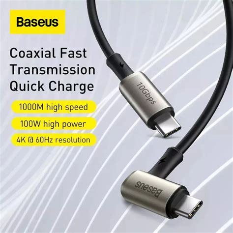 Baseus Cable USB 3 1 tipo C a tipo C Cargador rápido 100 4 0 W para