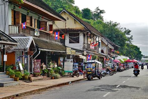 The Main Street In Luang Prabang Laos Editorial Image Image Of