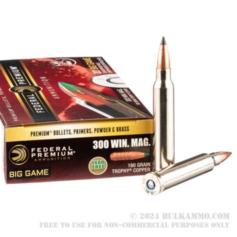 20 Rounds Of Bulk 300 Win Mag Ammo By Federal Vital Shok 180gr