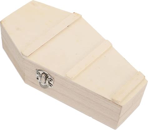 Nuobesty Pc Unfinished Wood Coffin Shaped Box Unfinished Wooden Coffin