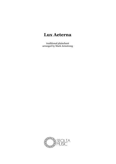 Lux Aeterna Sheet Music Mark Armstrong Choir