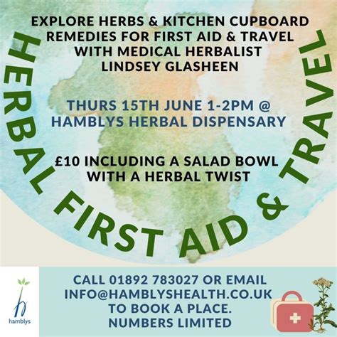 Talks And Workshops Hamblys Herbal Dispensary