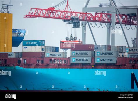 Container Ship MAERSK In Port At Container Terminal Ships Of Container