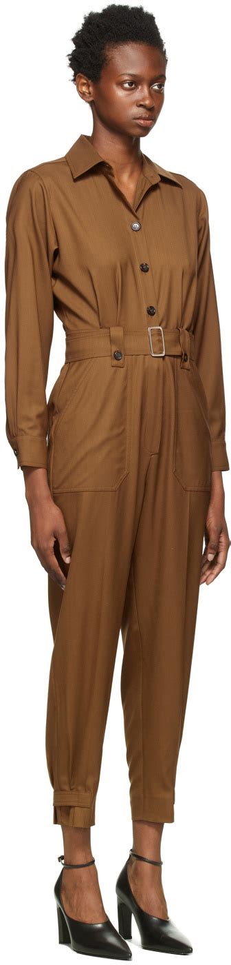 Max Mara Brown Virgin Wool Dakar Jumpsuit Max Mara