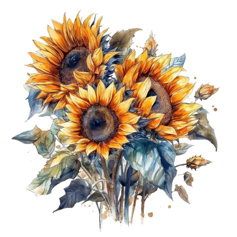 Sunflower Watercolor Clipart 22985550 Png