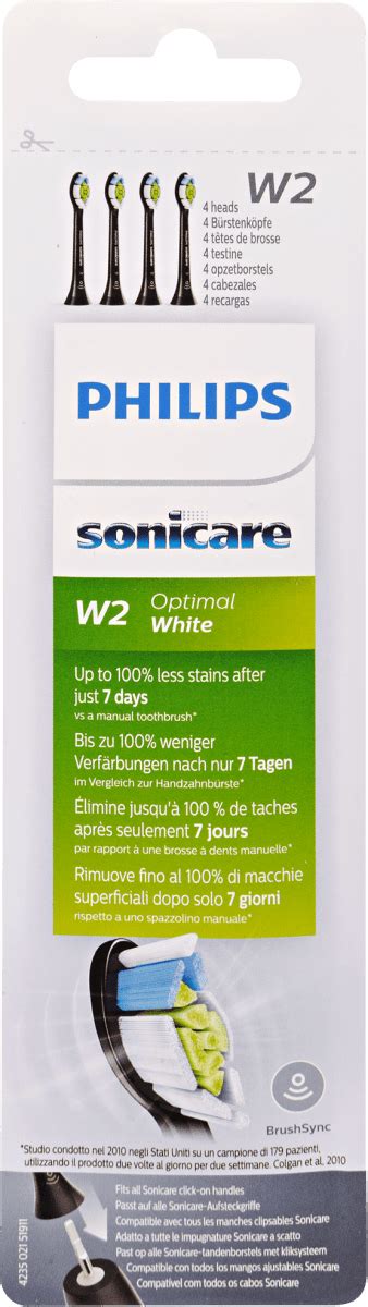 Philips Elektromos fogkefe pótfej sonicare W2 Optimal White 4 db