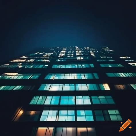 Night View Of An Illuminated Building On Craiyon