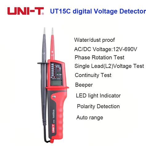 Uni T Ut C Waterproof Digital Voltage Detector Tester Meter Test