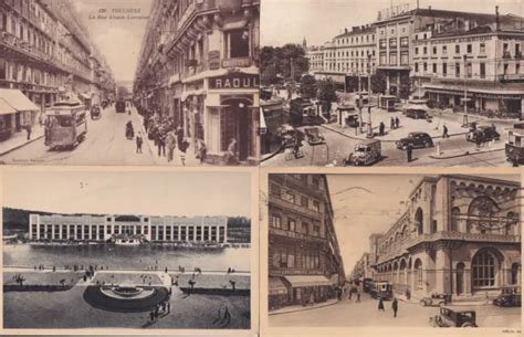 LOT DE 4 Cartes Postales Anciennes Old Postcards TOULOUSE HTE GARONNE 1