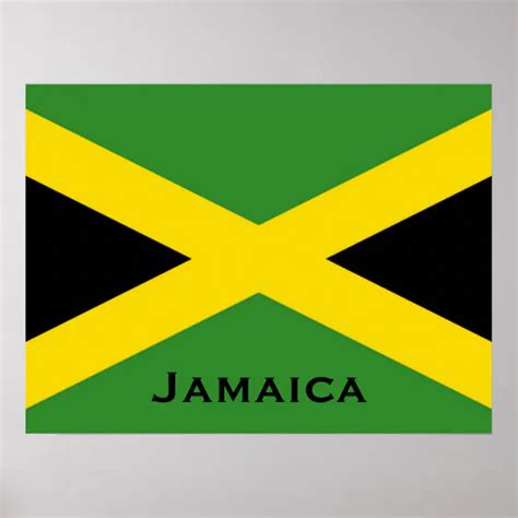 Jamaican Flag With Jamaica Word World Flags Poster Zazzle