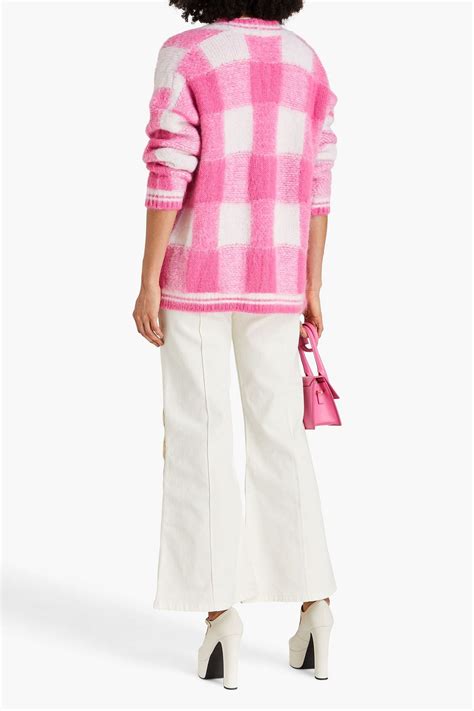 MAJE Checked Jacquard Knit Cardigan THE OUTNET