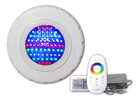 Refletor Para Piscina Led Abs Pooltec Comando Touch Rgb