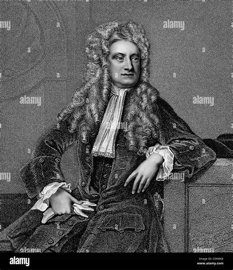 Isaac Newton 1642 1727 English Scientist Mathematician Illustration From An Engraving Stock