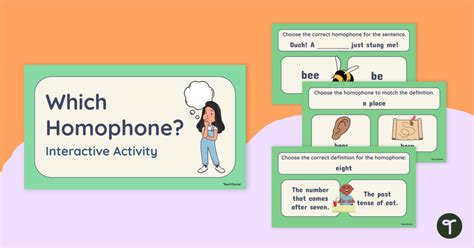 Which Homophone Interactive Game Teach Starter