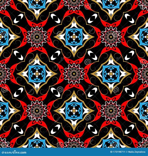 Tribal Ethnic Style Paisley Vector Seamless Pattern Ornamental Floral