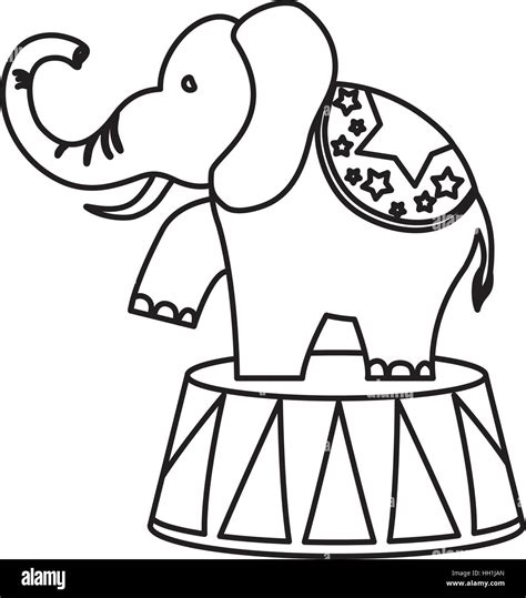Circus Elephant Cartoon Icon Vector Illustration Graphic Design Stock