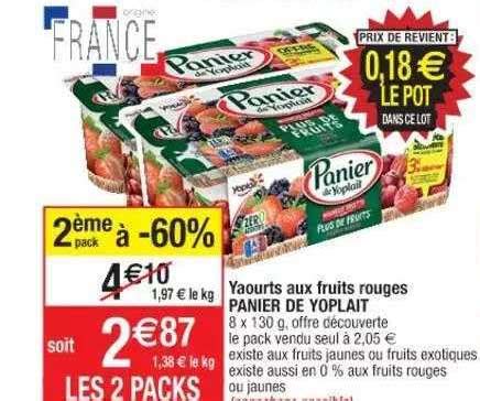 Promo Yaourts Aux Fruits Rouges Panier De Yoplait Chez Cora ICatalogue Fr