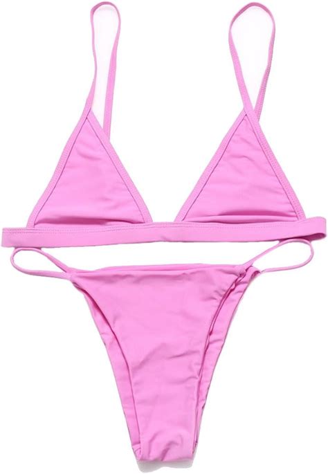 DELEY Damen Mädchen Solid Color Triangel Brazilian Bikini Hot G String