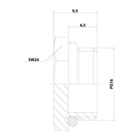 Blindstopfen PG16x1 41 MBS 16 Sechskant Inkl O Ring Messing CuZn