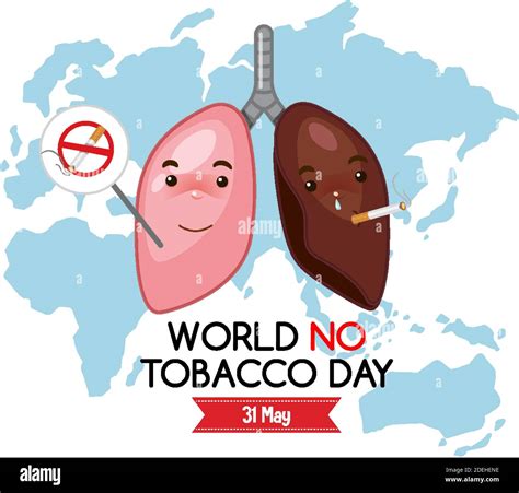 World No Tobacco Day Logo With Different Lungs On World Map Background