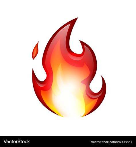 Fire small flame symbol isolated on a white Vector Image