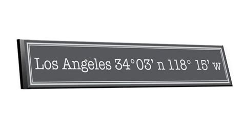 Longitude Latitude Customized Sign Los Angeles 30 x