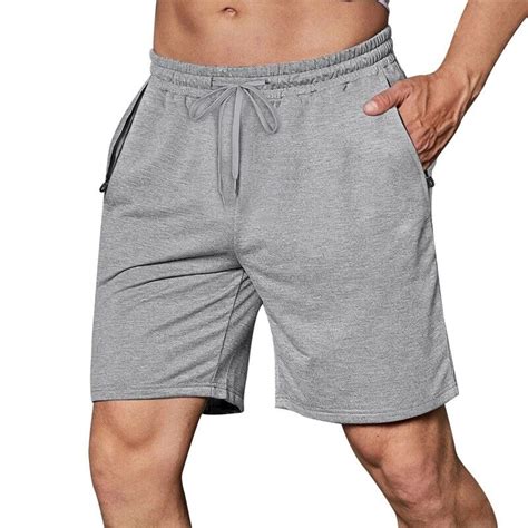 Men Plain Gym Fleece Shorts Pants Jogger Elasticated Waist Running Zip Pockets Ebay