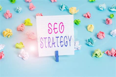 Escritura A Mano Conceptual Que Muestra La Estrategia Seo