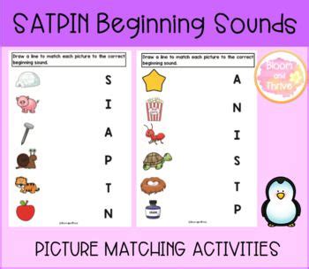 Satpin Beginning Sounds No Prep Sound And Picture Match Worksheets