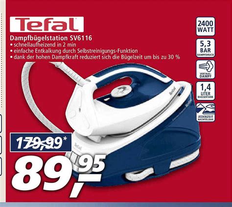 Tefal Dampfbügelstation Sv6116 Angebot bei Real