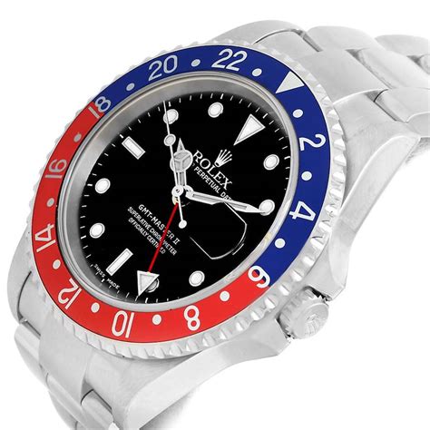 Rolex Gmt Master Ii Blue Red Pepsi Bezel Steel Mens Watch 16710 Swisswatchexpo