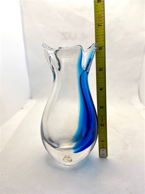 Vecchia VR Murano Blue Glass Vase Etsy