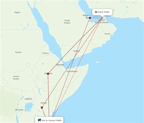 All Flight Routes From Dubai To Dar Es Salaam DXB To DAR Flight Routes