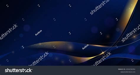 Abstract 3d Gold Curved Dark Blue Stock Vector Royalty Free