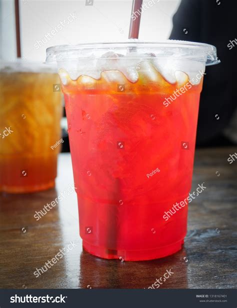 Roselle Juice Drink On Iced Plastic Stock Photo 1318167401 Shutterstock