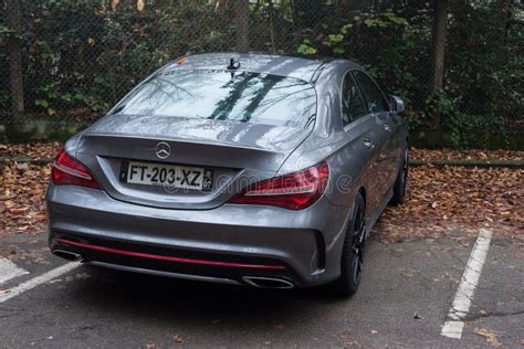 Rear View Of Grey Mercedes Benz Parked In The Street Editorial Image