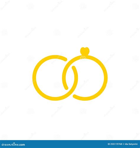 Vektor Del Logotipo Del Icono Del Anillo De Bodas Stock de ilustración