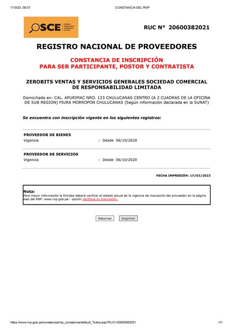 Constancia Del Rnp Informaci N Constancia Del Rnp