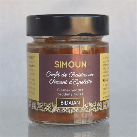 Confit De Raisins Au Piment D Espelette 140g Temps Gourmand