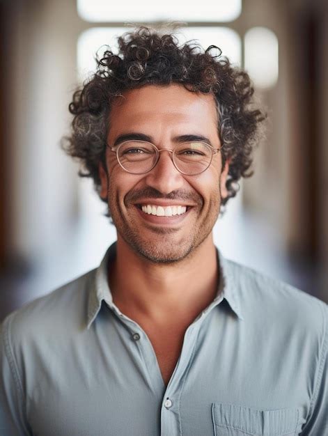 Premium Photo A Man Wearing Glasses And A Shirt With A Blue Shirt