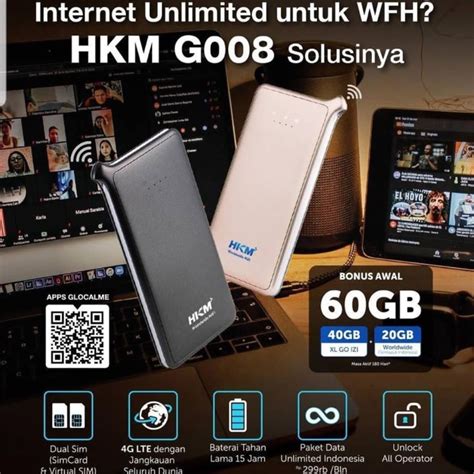 Jual MIFI ROUTER HKM G008 SPEED 4G LTE BUNDLING XL GO IZI UNLOCK