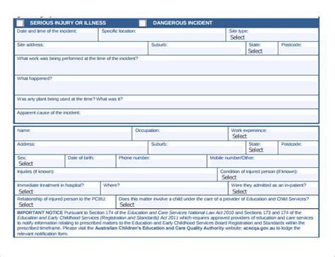 Sample Incident Reports Sample Templates