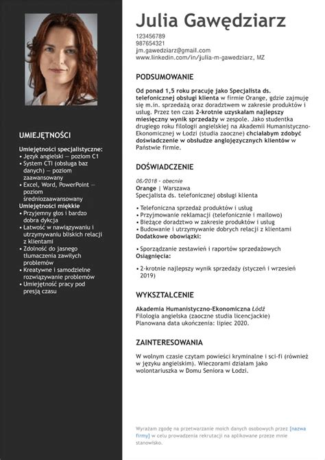 Curriculum Vitae Wzór Doc I Word Przykłady Do Pobrania