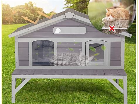 Aivituvin Outdoor Cat House 100 Insulated Feral Kitty