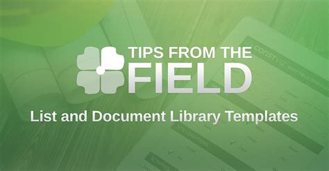 Using List & Document Library Templates in SharePoint