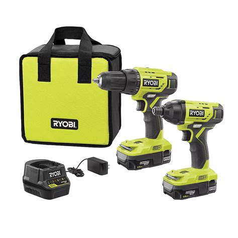 Ryobi 18v One Lithium Ion Cordless 2 Tool Combo Kit With 2 15 Ah